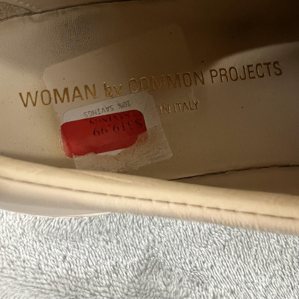 Common Projects Achilles Low Shoes Womens Size 7 Beige Leather Sneakers Italy - Picture 16 of 16